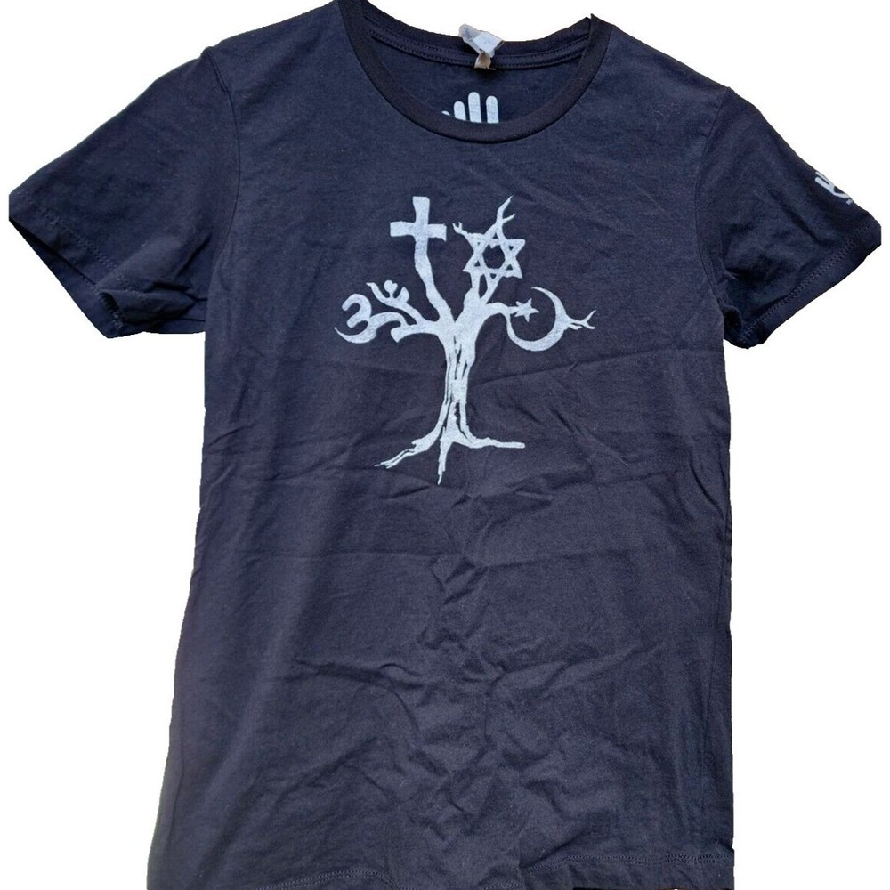 No More Tears Black T-Shirt Size L All Faiths One People Love Tolerance Peace